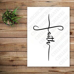 *2 for $20* Faith Cross vinyl decal Sticker Handcrafted